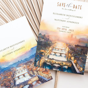 Florenz Italien Ponte Vecchio Save-the-Date Einladung