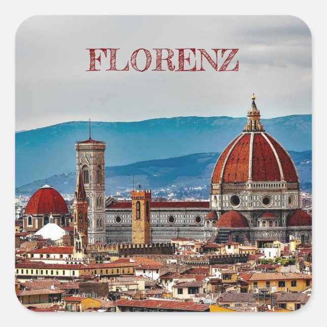 Florenz Italien Quadratischer Aufkleber (Vorderseite)