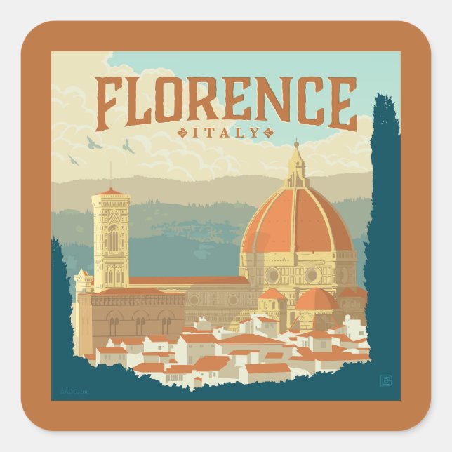 Florenz, Italien Quadratischer Aufkleber (Vorderseite)
