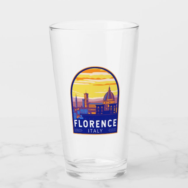 Florenz Italien Reisen Kunst Vintag Glas (Vorderseite)