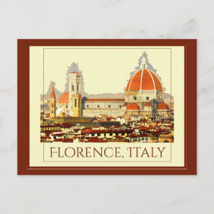 Florenz, Italien Retro-Reiseposter Postkarte