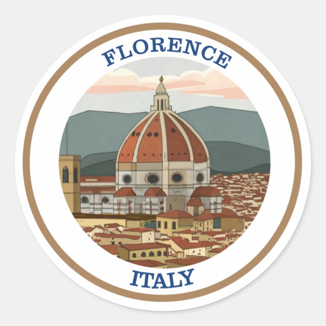Florenz, Italien Runder Aufkleber (Vorderseite)