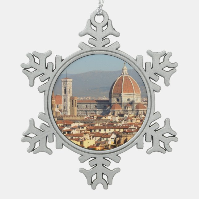 Florenz, Italien Schneeflocken Zinn-Ornament (Vorderseite)