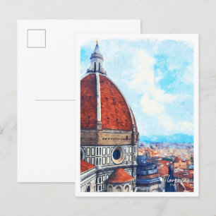 Florenz Italien Schöne Wasserfarbenlandschaft Postkarte