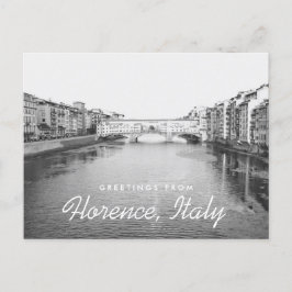 Florenz Italien Schwarz/Weiß Ponte Vecchio Brücke Postkarte