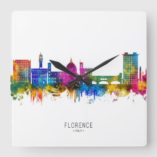 Florenz Italien Skyline Quadratische Wanduhr