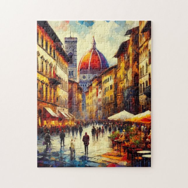 Florenz, Italien Straße mit Duomo-Malerei (Vertikal)