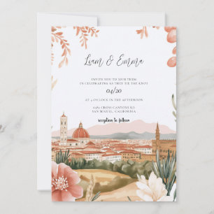 Florenz Italien Toskana Aquarell Hochzeit Einladung