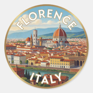 Florenz Italien Toskana Reise Szene ☀️ Runder Aufkleber
