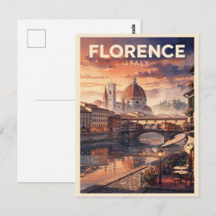 Florenz Italien Vintage Reise Postkarte