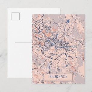 Florenz Italien Windige Stadtplan Reise Postkarte