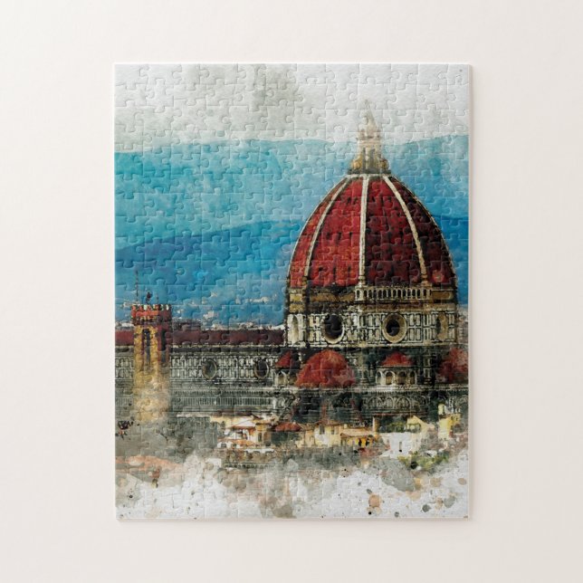 Florenz italy mediterrane Aquarell (Vertikal)