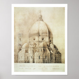 Florenz-Kathedrale vom Osten, 'von den Fragmenten Poster