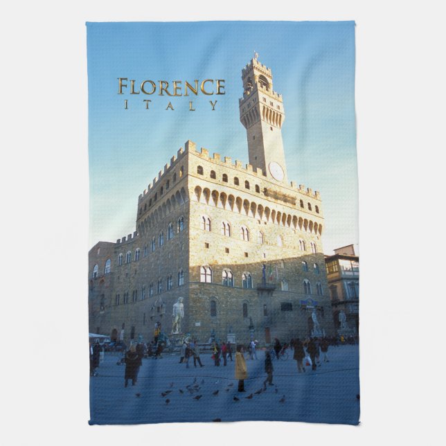Florenz - Marktplatz della Signoria Handtuch (Vertikal)