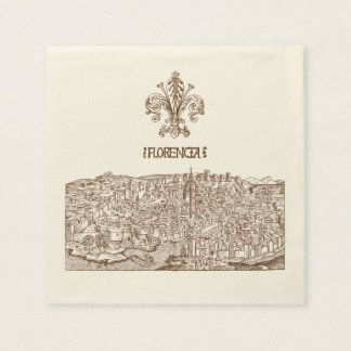 Florenz, mittelalterlicher Holzschnitt Serviette
