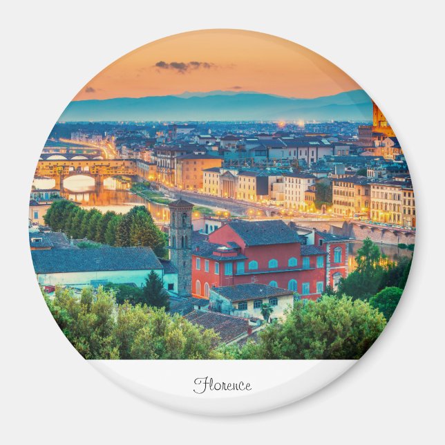 Florenz Sonnenuntergang Italien Magnet (Vorne)