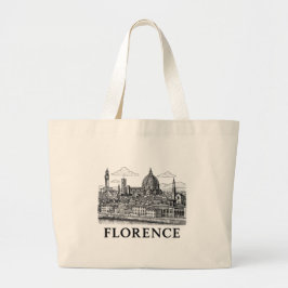 Florenz Stadtbild - Duomo Kathedrale Linie Kunst Jumbo Stoffbeutel