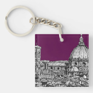 Florenzduomo lila schlüsselanhänger