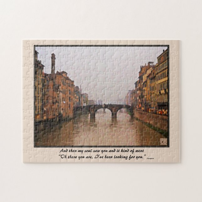 Florenzer Brücke mit Liebe Zitat (Horizontal)