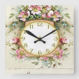 Flores Vintag Quadratische Wanduhr