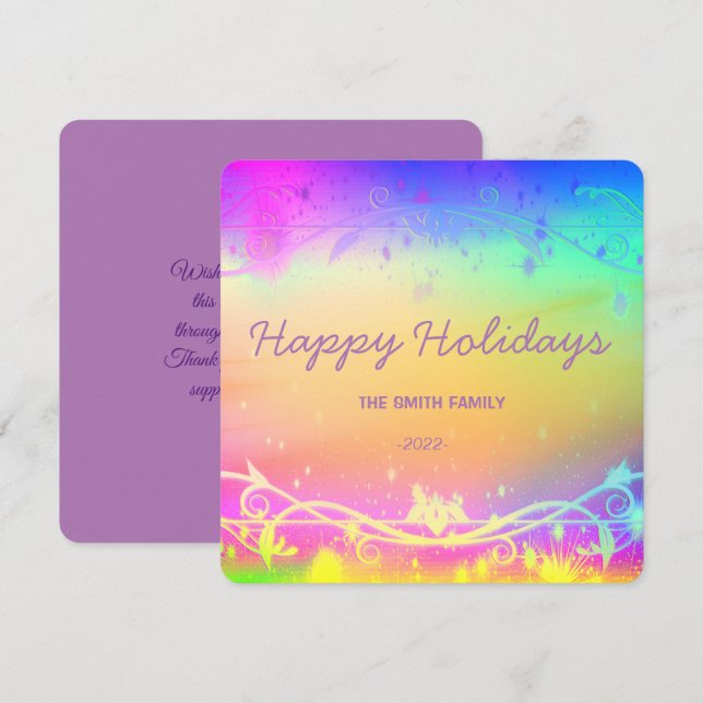 Florescent lila Weihnachten Hintergrund Holiday Ca (Vorne/Hinten)