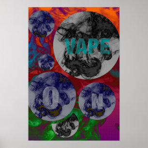 Florescent Psychedelic Vape Wolken Poster