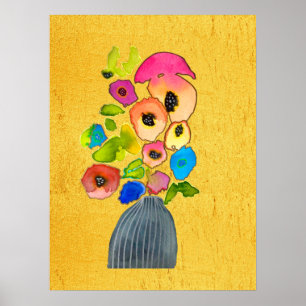 Florfarbige Blume Poster