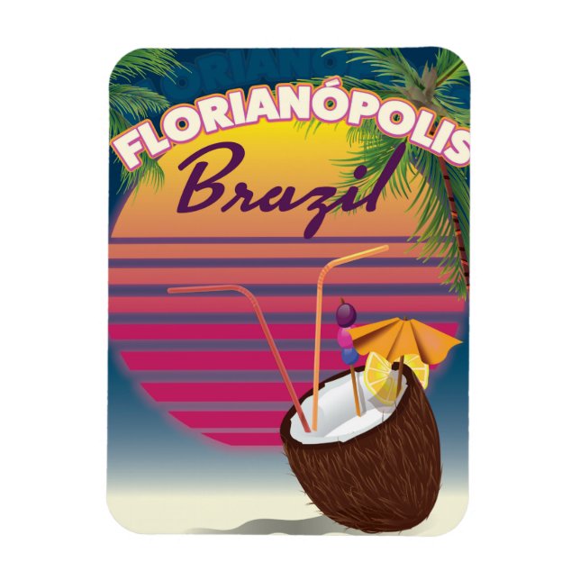 Florianópolis Brasilianisches Reiseplakat Magnet (Vertikal)