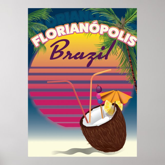 Florianópolis Brasilianisches Reiseplakat Poster (Vorne)
