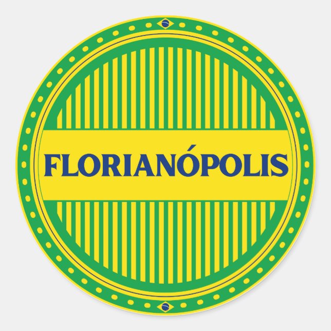 Florianópolis City Pride – Brazilian Identity Runder Aufkleber (Vorderseite)