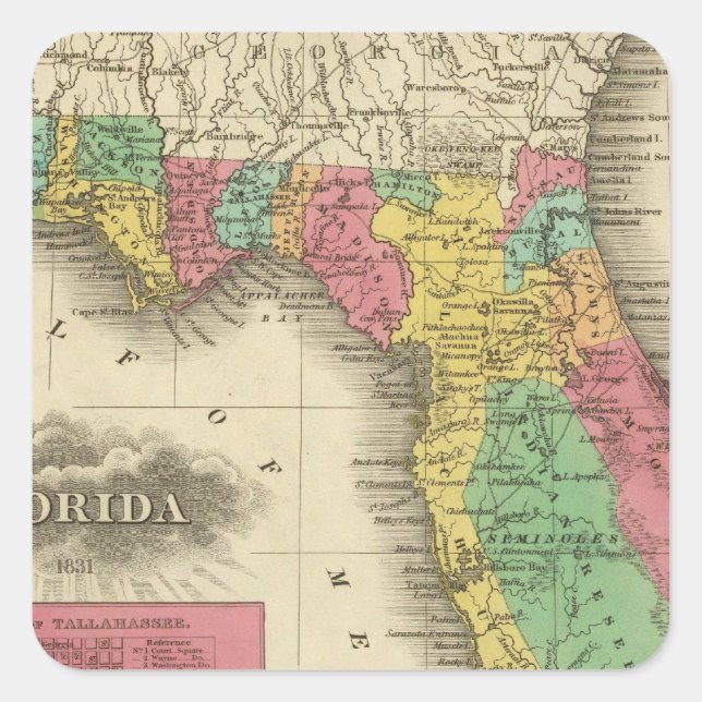 Florida 10 quadratischer aufkleber (Vorderseite)