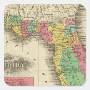 Florida 10 quadratischer aufkleber