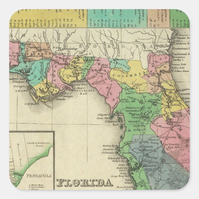 Florida 11 quadratischer aufkleber (Vorderseite)