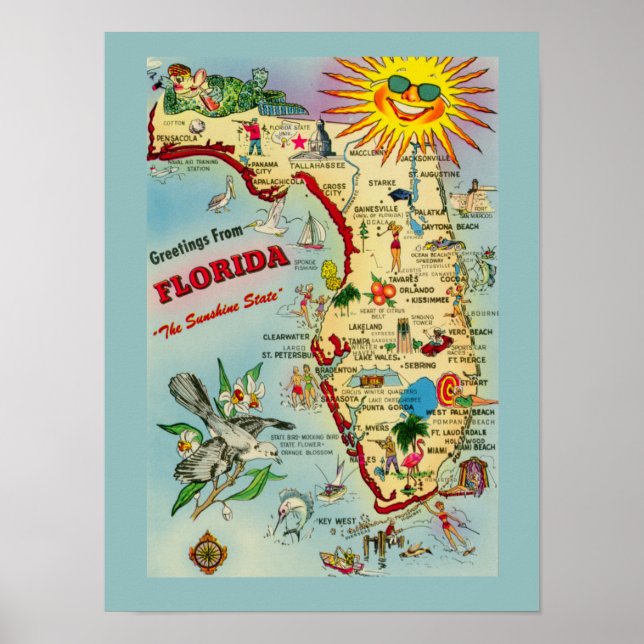 Florida 12x16 Poster Druck (Vorne)