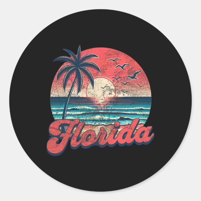 Florida _1  runder aufkleber (Vorderseite)