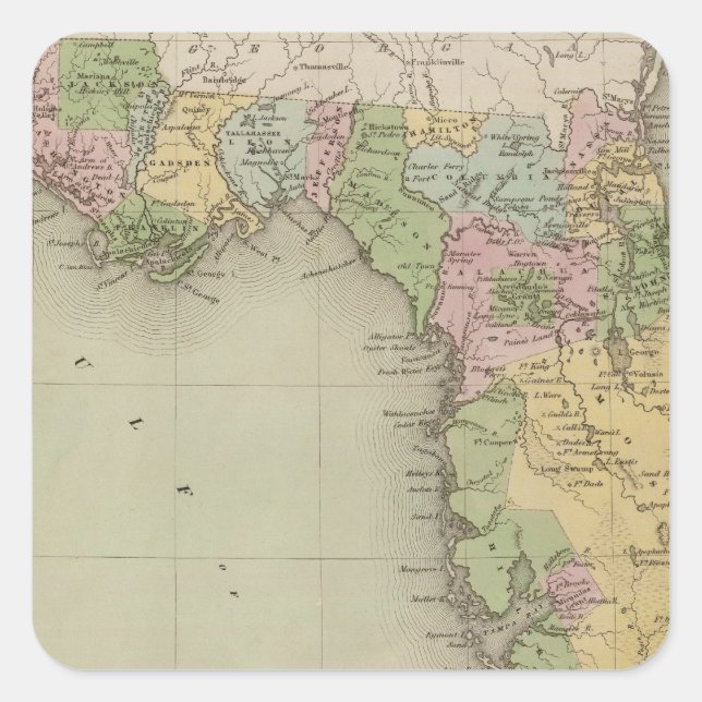 Florida 7 quadratischer aufkleber (Vorderseite)