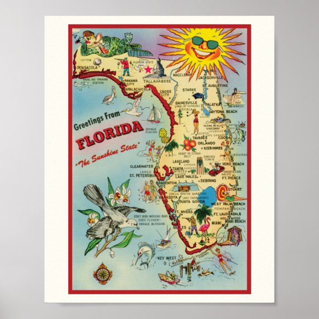 Florida 8x10 mit Border Poster Print (Vorne)