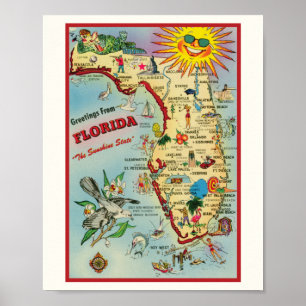 Florida 8x10 mit Rahmen Poster Druck