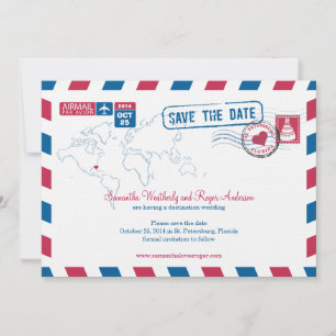 Florida Air Mail Hochzeit speichern das Datum Save The Date