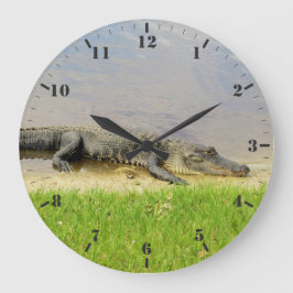 Florida alligator Nice and quiet Große Wanduhr