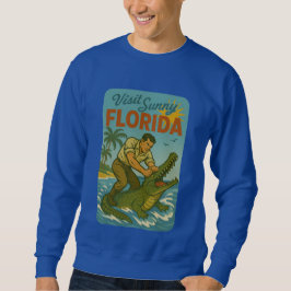 Florida Alligator Wrestling | Lustiges Retro-Küste Sweatshirt