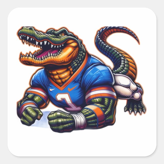 Florida-Alligatoren  Quadratischer Aufkleber (Vorderseite)
