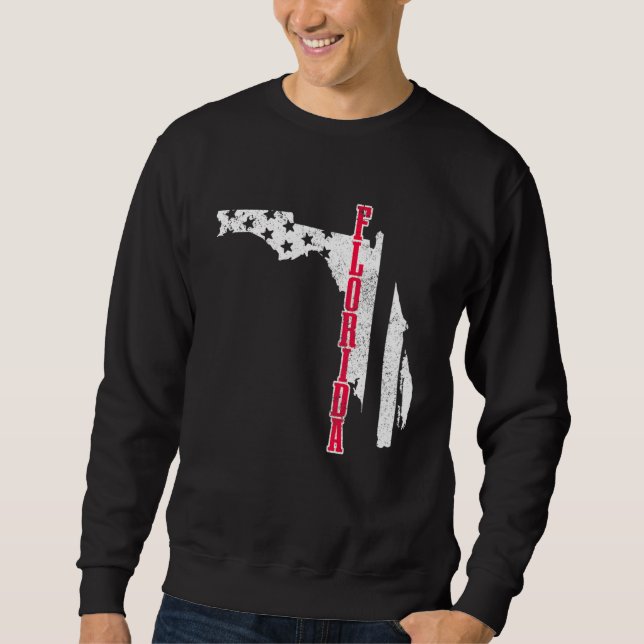Florida American Flag Map Pride Patriotic 4. J Sweatshirt (Vorderseite)