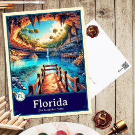 Florida | Anime Style Cel Schattenkarte Postkarte