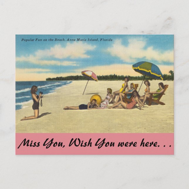 Florida, Anna Maria Island, Spaß am Strand Postkarte (Vorderseite)