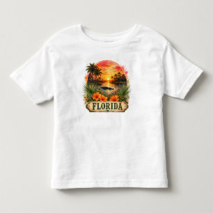 Florida-Aquarell-Alligator PNG Florales Design Kleinkind T-shirt