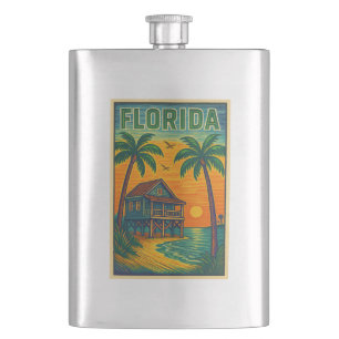 Florida Art Metal Flask Flachmann