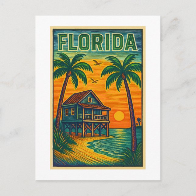 Florida Art Postcard Postkarte (Vorderseite)