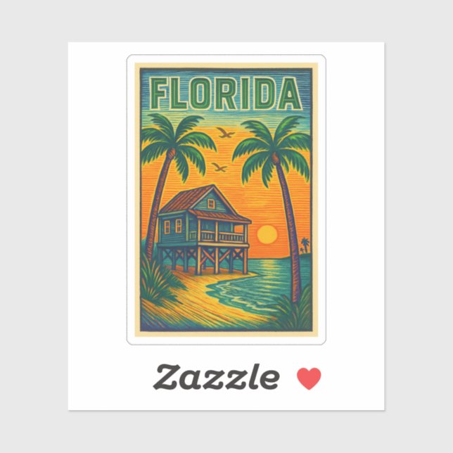Florida Art Vinyl Sticker (Blatt)