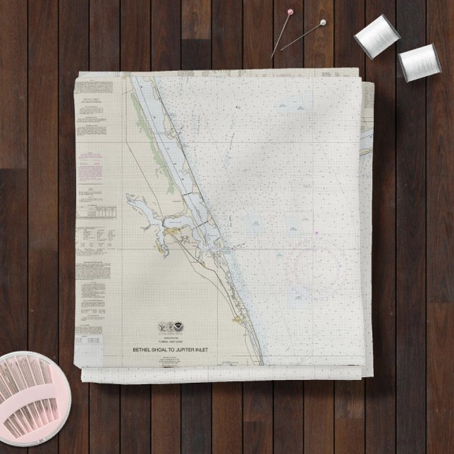 ⚓ Florida Authentisches Schönheitsdiagramm Stoff (⚓ Florida Authentic Nautical Chart Fabric -- Choose from 7 Types of Fabric!)